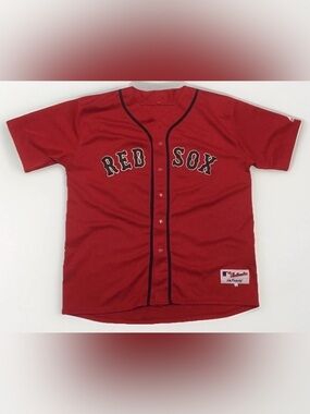 Vintage Boston Red Socks Jersey #24 Size 52 Majestic MLB Baseball Rare Red